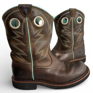 Ariat Probably Leather Western Boots Cowgirl Cowboy Kids Girls Youth Size 3